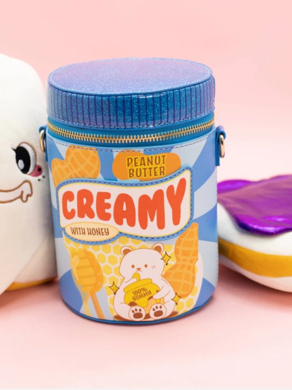 Peanut Butter Jar Novelty Purse Bewalts Handbag Blue